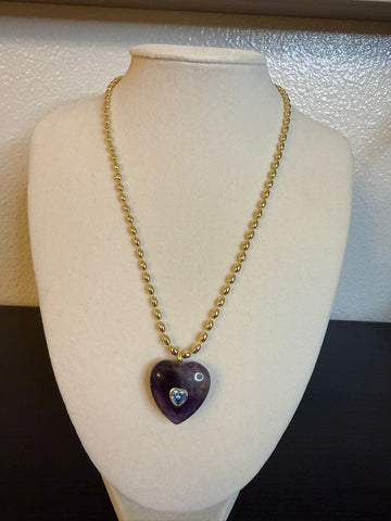 Amethyst Heart Necklace